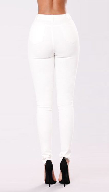 SZ60107 white embroidered jeans